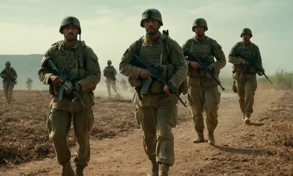 Un campo de batalla lleno de tensiones y camaradería entre tres soldados de orígenes diversos